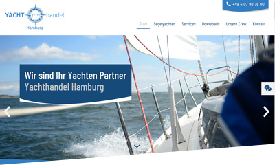 Referenz-Homepage für Yachthandel Hamburg