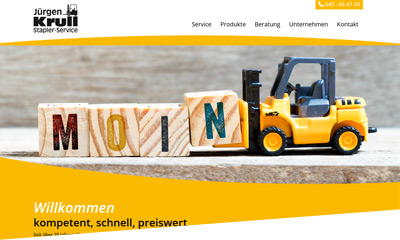 Referenz Website Firmen-Kunde Krull Stapler-Service Hamburg